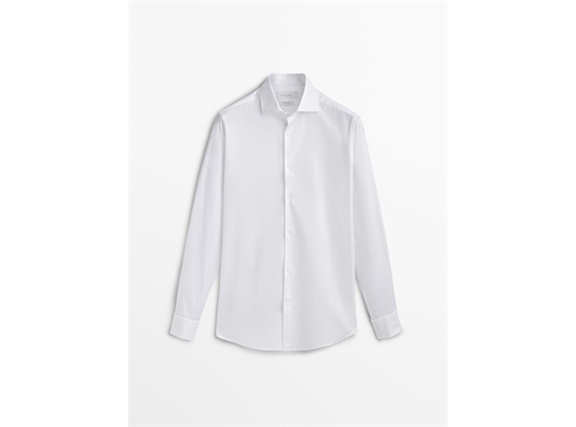 “Günlükten Davete – %100 Pamuk Beyaz Regular Fit Erkek Gömlek”