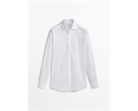 “Günlükten Davete – %100 Pamuk Beyaz Regular Fit Erkek Gömlek”