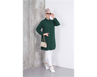 Büyük Beden Düz Renk Viskon Tunik