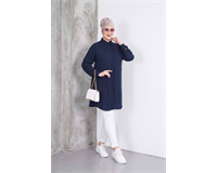 Büyük Beden Düz Renk Viskon Tunik