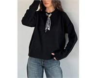 ​🧶 Premium Dokulu Şal Detaylı Triko Kazak