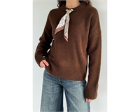 ​🧶 Premium Dokulu Şal Detaylı Triko Kazak