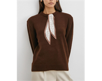 ​🧶 Premium Dokulu Şal Detaylı Triko Kazak